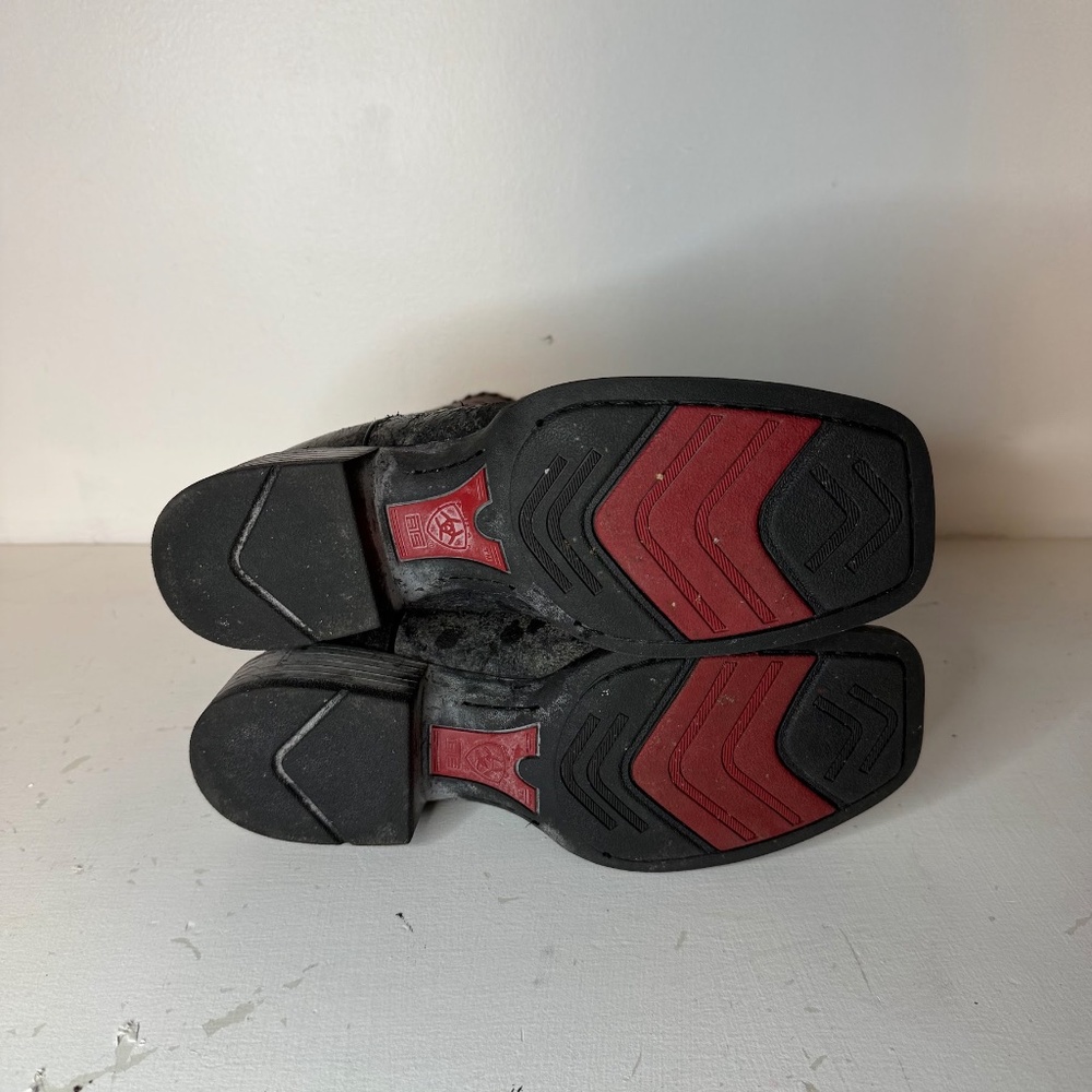 Ariat Boots Red Black Distressed Cowboy Western Whiplash? Men's Size 7.5 B - Picture 10 of 10